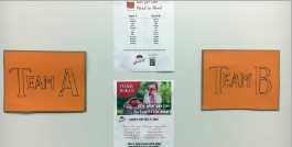Team A and Team B signs