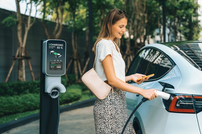 Woman Charging car