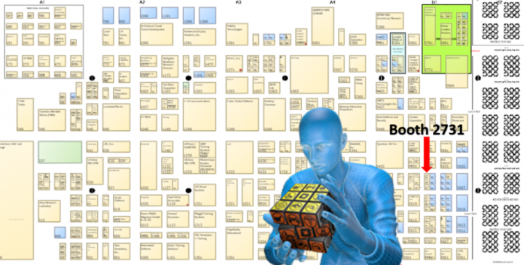 Map of I/ITSEC show map for Caliente booth