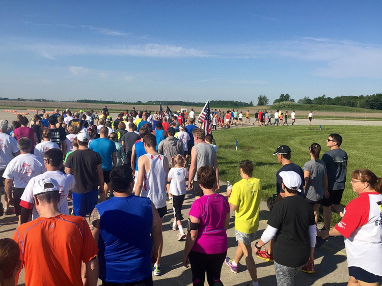 group of people walking outside